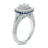 Thumbnail Image 2 of Vera Wang Love Collection 1-1/4 CT. T.W. Princess-Cut Diamond and Sapphire Frame Engagement Ring in 14K White Gold