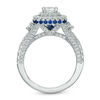 Thumbnail Image 3 of Vera Wang Love Collection 1-1/4 CT. T.W. Princess-Cut Diamond and Sapphire Frame Engagement Ring in 14K White Gold