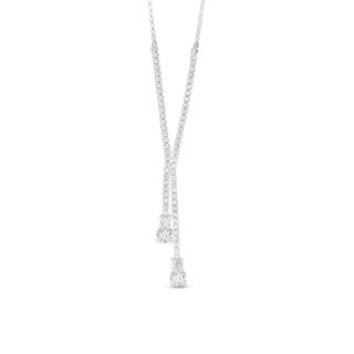 Lab-Created White Sapphire Lariat Necklace in Sterling Silver | Zales ...