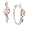 Thumbnail Image 0 of Ever Us® 1/2 CT. T.W. Two-Stone Diamond Linear Swirl Earrings in 14K Two-Tone Gold