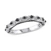 Thumbnail Image 1 of 1/8 CT. T.W. Black Diamond Vintage-Style Wedding Band in 10K White Gold with Black Rhodium