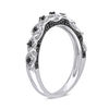 Thumbnail Image 2 of 1/8 CT. T.W. Black Diamond Vintage-Style Wedding Band in 10K White Gold with Black Rhodium