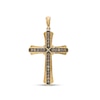 Thumbnail Image 1 of Men's 3/4 CT. T.W. Champagne Diamond &quot;X&quot; Flaring Layered Cross Necklace Charm in 10K Gold