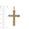 Thumbnail Image 2 of Men's 3/4 CT. T.W. Champagne Diamond &quot;X&quot; Flaring Layered Cross Necklace Charm in 10K Gold