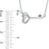 Thumbnail Image 3 of Vera Wang Love Collection 1/20 CT. T.W. Diamond and Blue Sapphire Heart-Top Key Necklace in Sterling Silver - 19&quot;