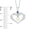 Thumbnail Image 3 of The Kindred Heart from Vera Wang Love Collection Freshwater Cultured Pearl and Sapphire Pendant in Sterling Silver