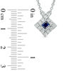 Thumbnail Image 3 of Vera Wang Love Collection Blue Sapphire and 1/4 CT. T.W. Diamond Frame Necklace in Sterling Silver - 19&quot;