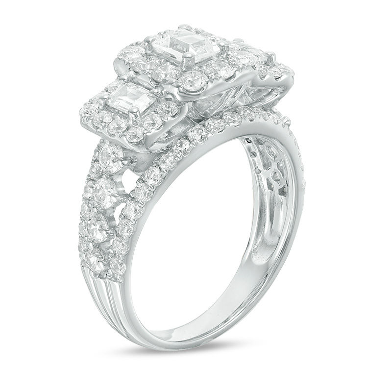 Campagna 2 carat elongated radiant cut engagement ring