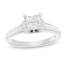 Thumbnail Image 1 of Vera Wang Love Collection 1-1/10 CT. T.W. Princess-Cut Diamond Solitaire Collar Engagement Ring in 14K White Gold