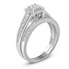 Thumbnail Image 1 of 1/4 CT. T.W. Vintage-Style Diamond Frame Bridal Set in Sterling Silver