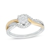 Thumbnail Image 1 of 1/4 CT. T.W. Composite Diamond Bypass Promise Ring in 10K Two-Tone Gold