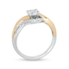 Thumbnail Image 2 of 1/4 CT. T.W. Composite Diamond Bypass Promise Ring in 10K Two-Tone Gold