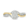 Thumbnail Image 3 of 1/4 CT. T.W. Composite Diamond Bypass Promise Ring in 10K Two-Tone Gold