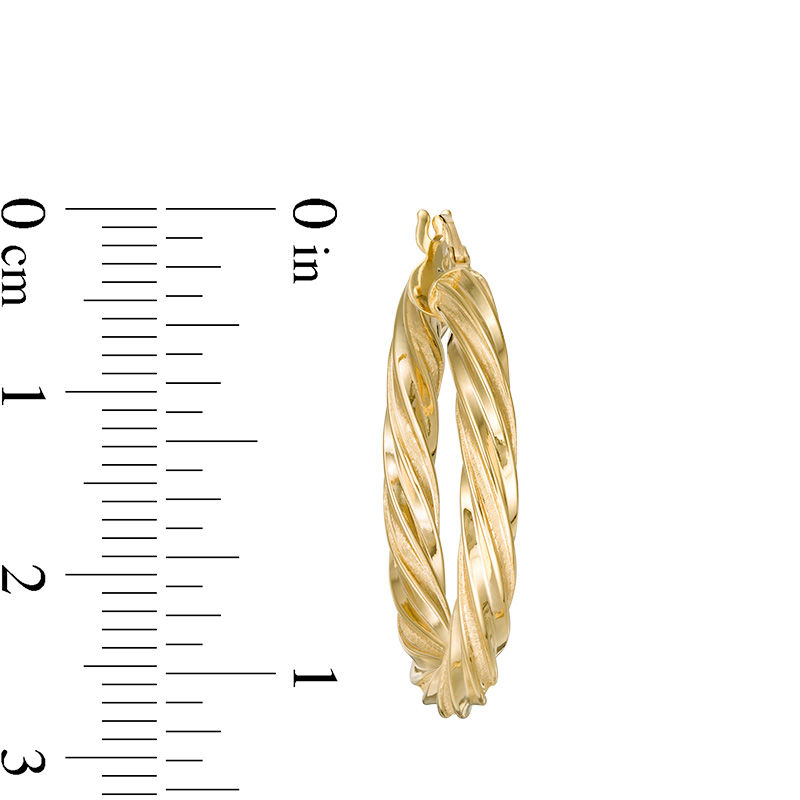 Main Image 2 of Made in Italy 20.0mm Twisted Tube Hoop Earrings in 14K Gold