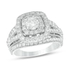 Thumbnail Image 1 of 2 CT. T.W. Diamond Double Frame Multi-Row Vintage-Style Engagement Ring in 14K White Gold