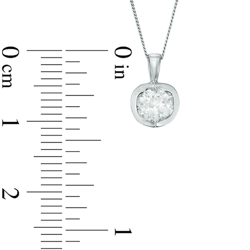 Main Image 2 of 1/3 CT. Certified Canadian Diamond Solitaire Tension Pendant in 14K White Gold (I/I2) - 17&quot;