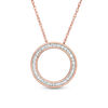 Thumbnail Image 1 of 1/20 CT. T.W. Diamond Circle Outline Pendant in 10K Rose Gold