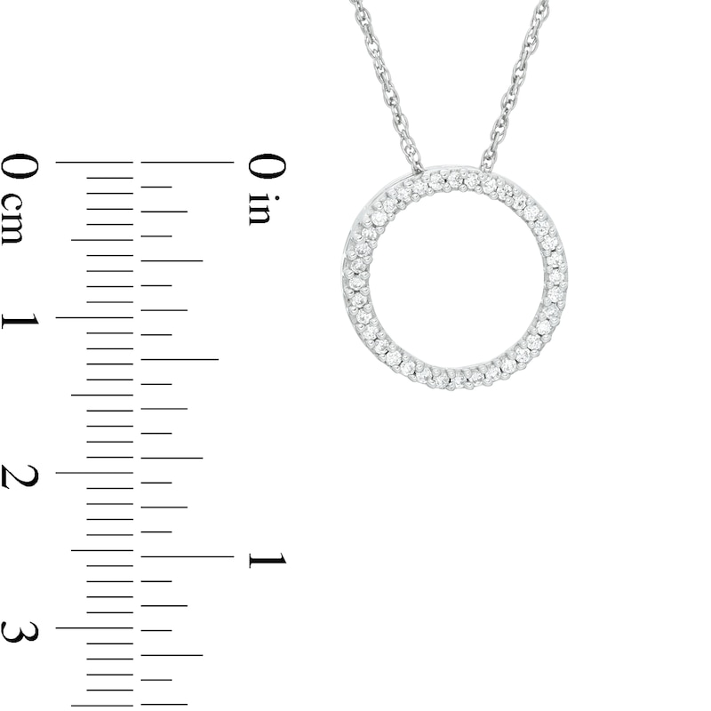 1/10 CT. T.W. Diamond Circle Pendant in Sterling Silver