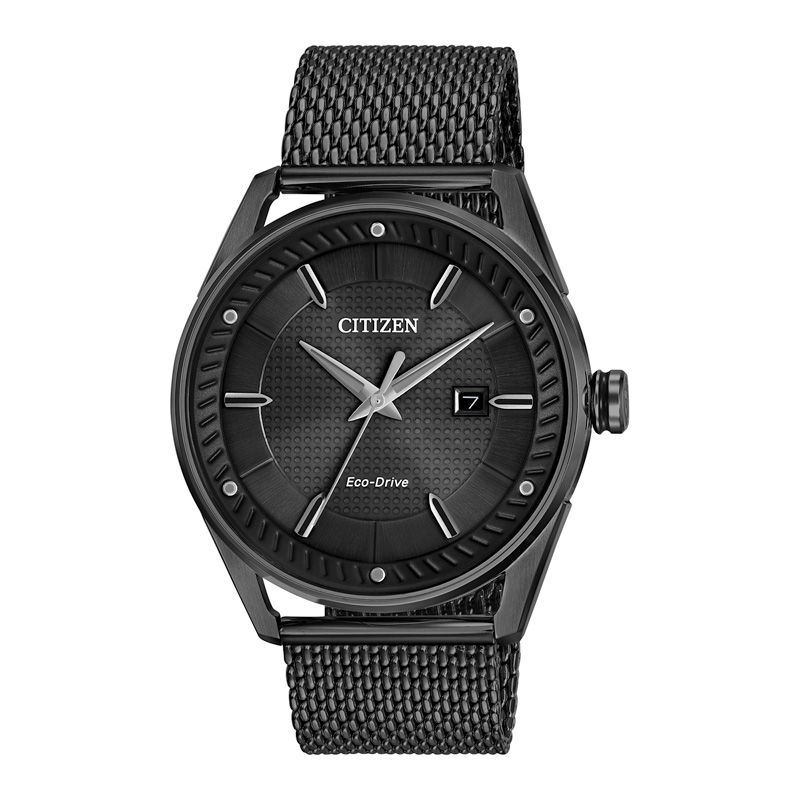 Main Image 1 of Men's Drive from Citizen Eco-Drive® Black IP Mesh Watch (Model: BM6988-57E)