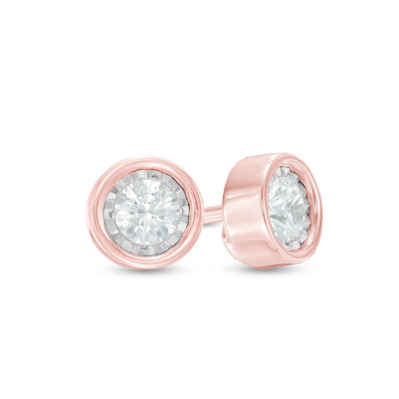 1/10 CT. T.W. Diamond Solitaire Stud Earrings in 10K Rose Gold | Zales ...