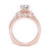 Thumbnail Image 3 of 2 CT. T.W. Diamond Three Stone Squared Edge Engagement Ring in 14K Rose Gold