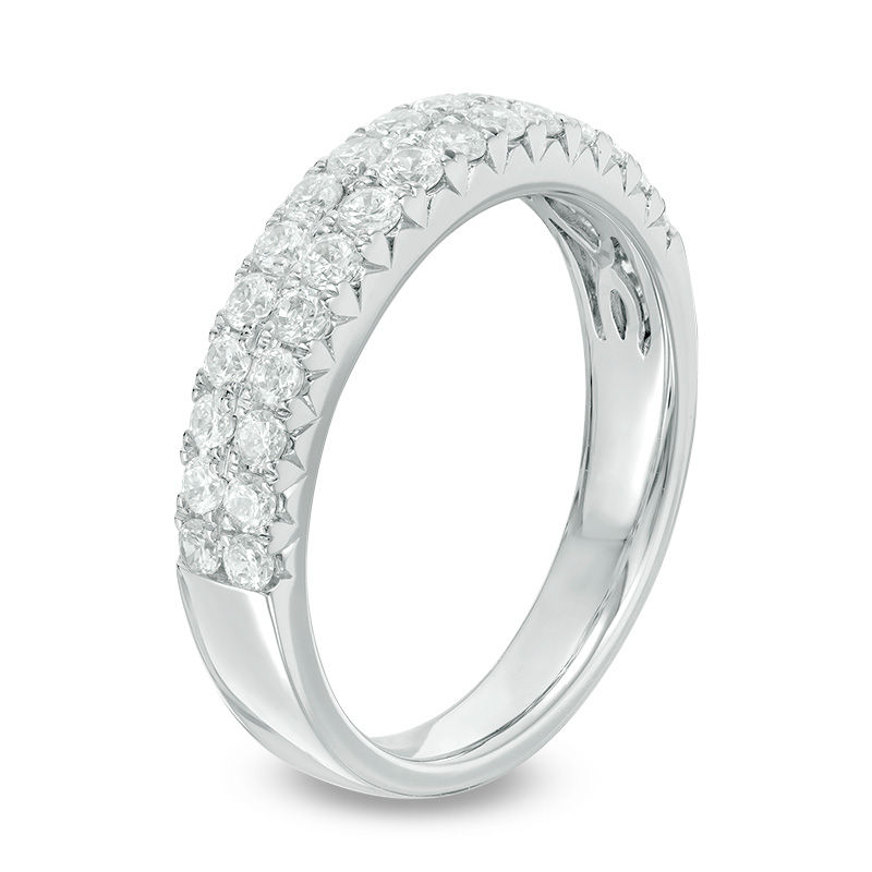 Main Image 2 of 3/4 CT. T.W. Diamond Double Row Anniversary Band in 14K White Gold