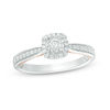 Thumbnail Image 0 of 1/3 CT. T.W. Diamond Cushion Frame Engagement Ring in 10K Two-Tone Gold