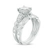 Thumbnail Image 2 of 1 CT. T.W. Princess-Cut Diamond Vintage-Style Bridal Set in 14K White Gold