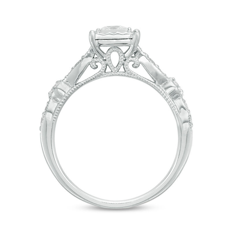 Main Image 3 of 1 CT. T.W. Princess-Cut Diamond Vintage-Style Bridal Set in 14K White Gold