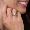 Thumbnail Image 4 of 1 CT. T.W. Princess-Cut Diamond Vintage-Style Bridal Set in 14K White Gold