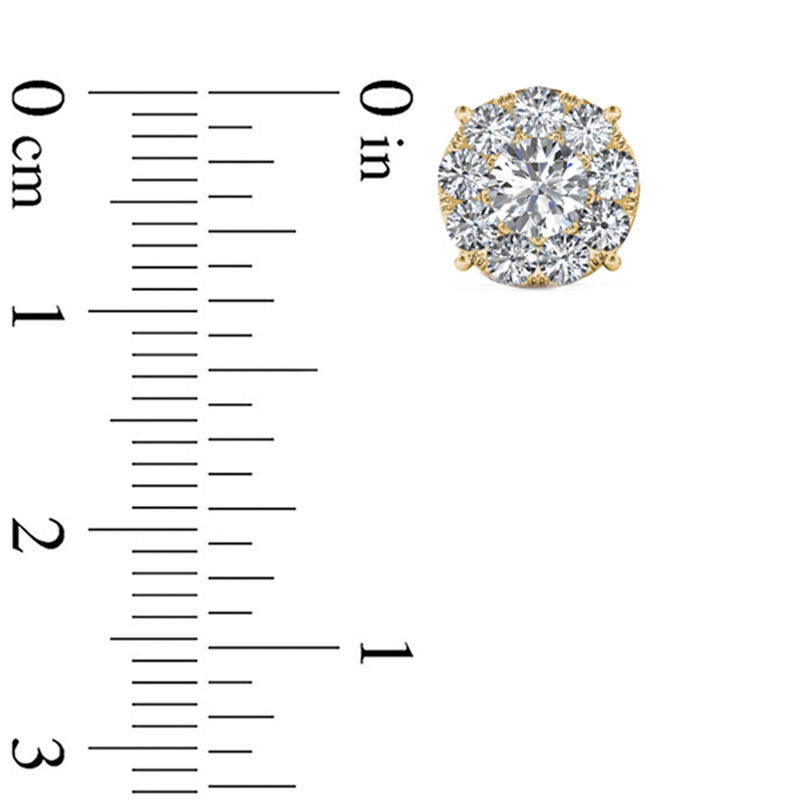 Main Image 2 of 1-1/5 CT. T.W. Diamond Frame Stud Earrings in 10K Gold