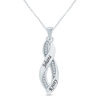 Thumbnail Image 0 of Couple's Diamond Accent Cascading Pendant in Sterling Silver (2 Names)