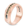 Thumbnail Image 1 of Men's 1 CT. T.W. Champagne Diamond Milgrain-Edge Wedding Band in 10K Rose Gold