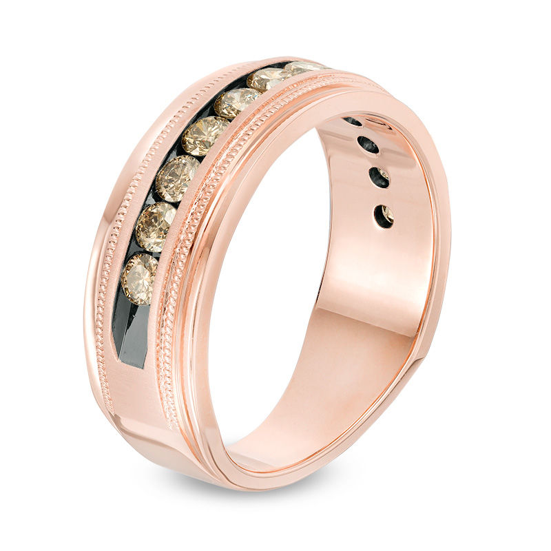 Buy Luxoro 10K Rose Gold Natural Champagne Diamond Half Eternity Band Ring  (Size 8.0) 1.00 ctw at ShopLC.