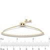 Thumbnail Image 2 of 1/10 CT. T.W. Diamond Bar Bolo Bracelet in Sterling Silver with 14K Gold Plate - 9.0&quot;