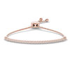 Thumbnail Image 1 of 1/10 CT. T.W. Diamond Bar Bolo Bracelet in Sterling Silver with 14K Rose Gold Plate - 9.0&quot;