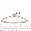 Thumbnail Image 2 of 1/10 CT. T.W. Diamond Bar Bolo Bracelet in Sterling Silver with 14K Rose Gold Plate - 9.0&quot;