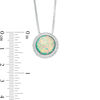 Thumbnail Image 2 of 12.0mm Lab-Created Blue Opal, Green Opal and White Sapphire Frame Reversible Bolo Necklace in Sterling Silver - 26"