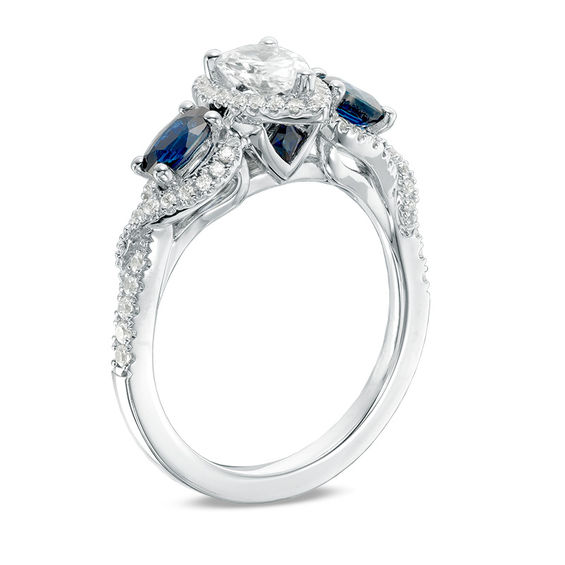 Vera Wang Love Collection 3/4 CT. T.W. Pear-Shaped Diamond and Oval ...