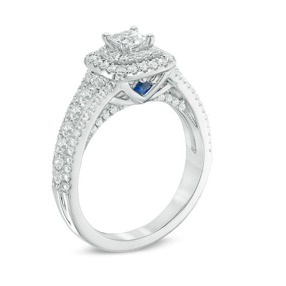 Vera Wang Love Collection 1 CT. T.W. Princess-Cut Diamond Double Frame ...