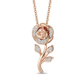 Diamond Accent Solitaire Cross Pendant in 10K Rose Gold | Zales Outlet