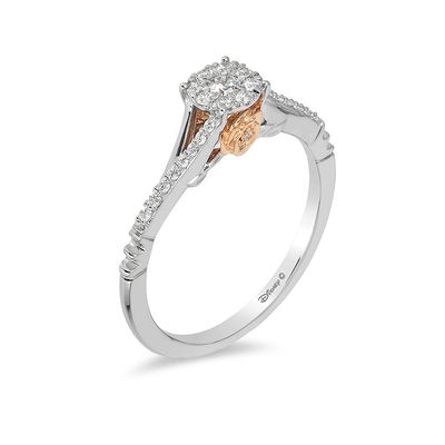 Disney Belle Inspired Diamond Promise Ring in 14K White Gold