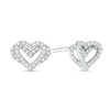 Thumbnail Image 0 of The Kindred Heart from Vera Wang Love Collection 1/6 CT. T.W. Diamond Mini Stud Earrings in Sterling Silver