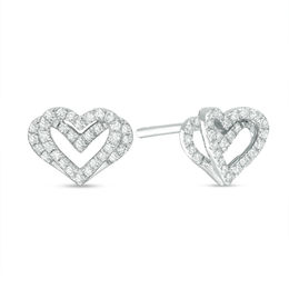 The Kindred Heart from Vera Wang Love Collection 1/6 CT. T.W. Diamond Mini Stud Earrings in Sterling Silver