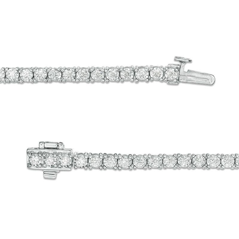 40mm LabCreated White Sapphire Tennis Bracelet in Sterling Silver   Peoples Jewellers