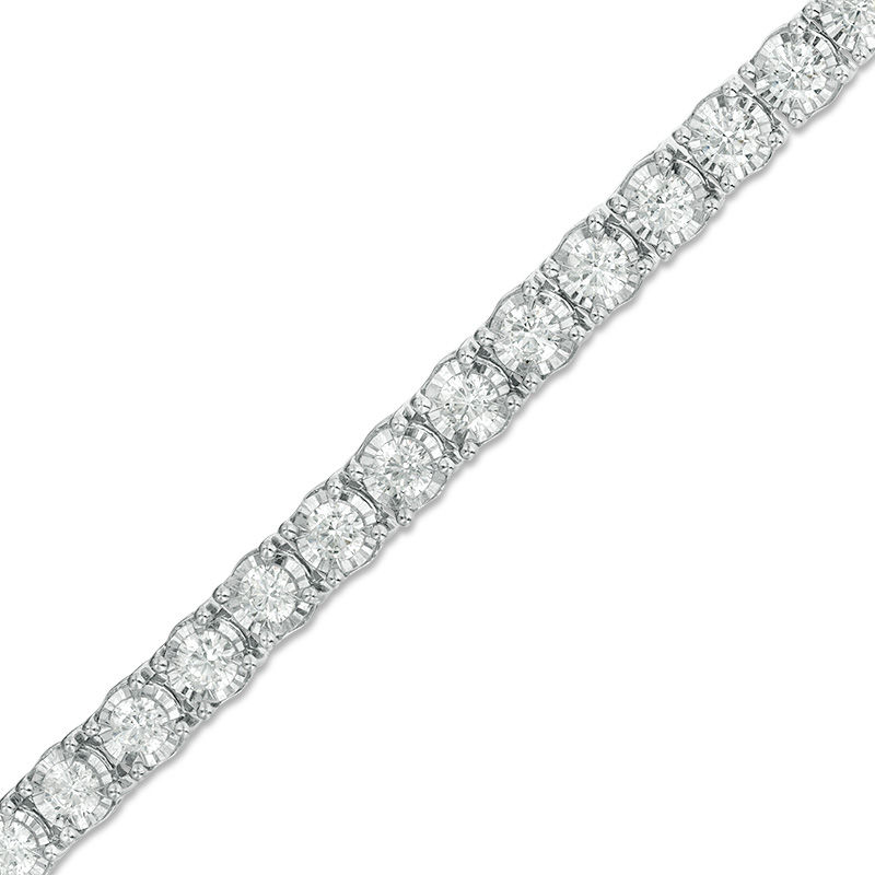 14K white gold diamond tennis bracelet