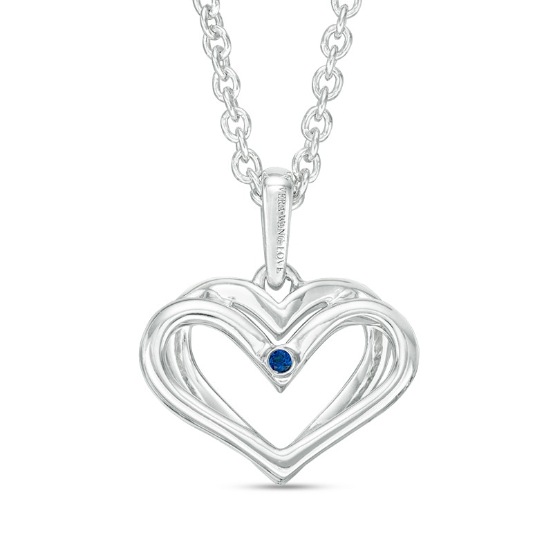 Main Image 2 of The Kindred Heart from Vera Wang Love Collection 1/10 CT. T.W. Diamond Mini Pendant in Sterling Silver - 19&quot;