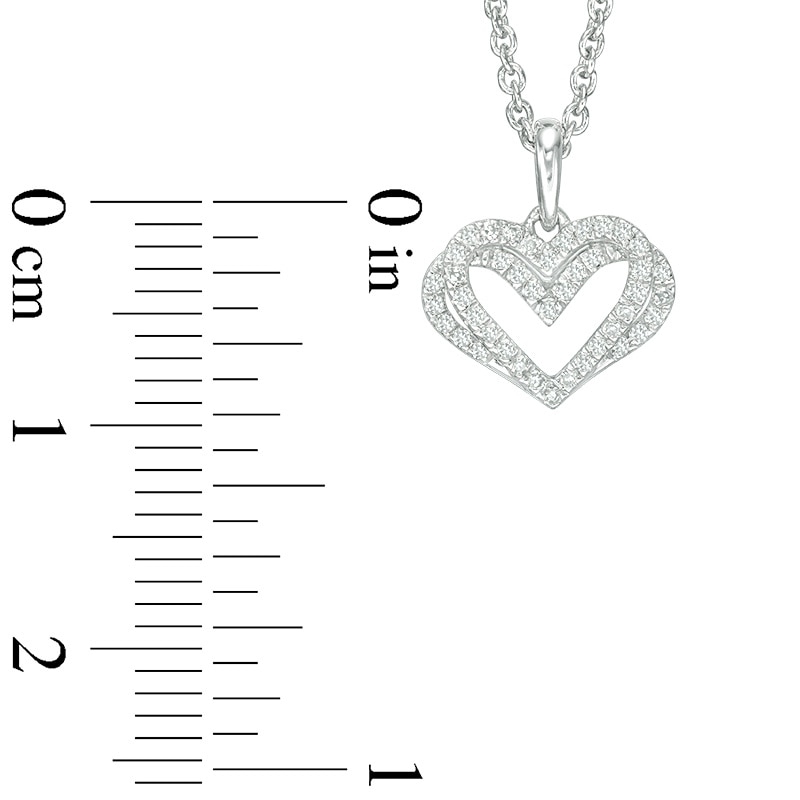 Main Image 3 of The Kindred Heart from Vera Wang Love Collection 1/10 CT. T.W. Diamond Mini Pendant in Sterling Silver - 19&quot;