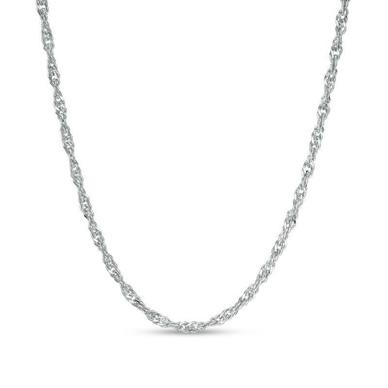 Main Image 1 of 025 Gauge Singapore Chain Necklace in Sterling Silver - 18&quot;