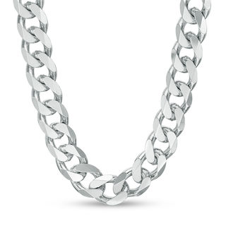 Previously Owned - Men's 7.6mm Curb Chain Necklace in Sterling Silver - 24